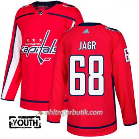 Barn Ishockey Washington Capitals Tröja Jaromir Jagr 68 Adidas 2017-2018 Röd Authentic